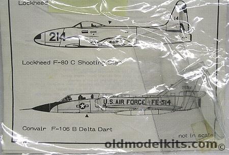 Airmodel 1/72 F-106 B Delta Dart and F-80C Conversion, 102 plastic model kit